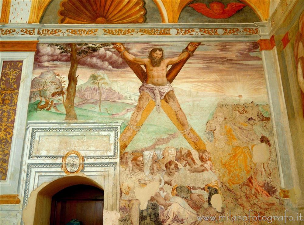 Melzo (Milan, Italy) - Fresco of St. Andrew's martyrdom in the Church of Sant'Andrea
